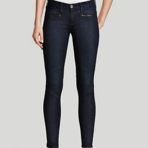 AG Adriano Goldschmied ‘The Moto Legging’ Zipper Dark Wash Skinny Jeans